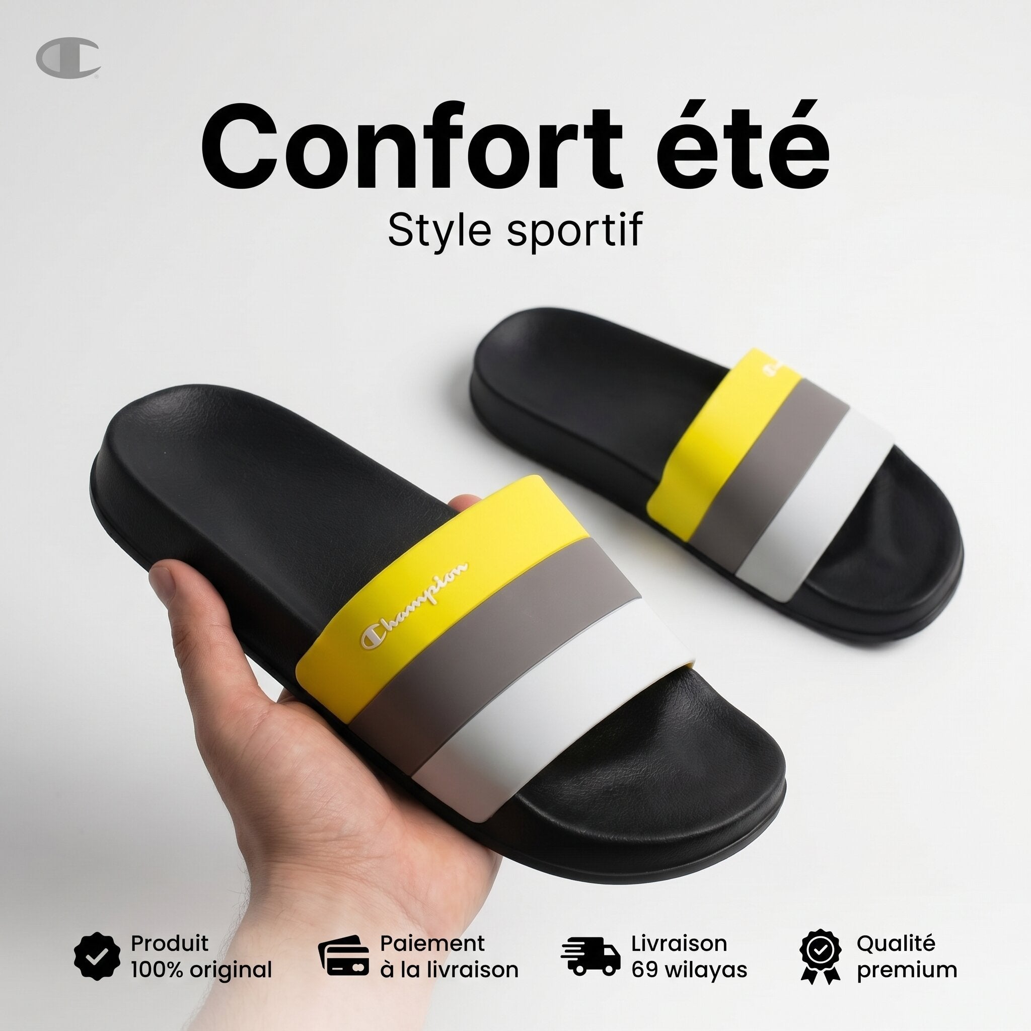 Champion Claquettes Multicolores Confortables Homme