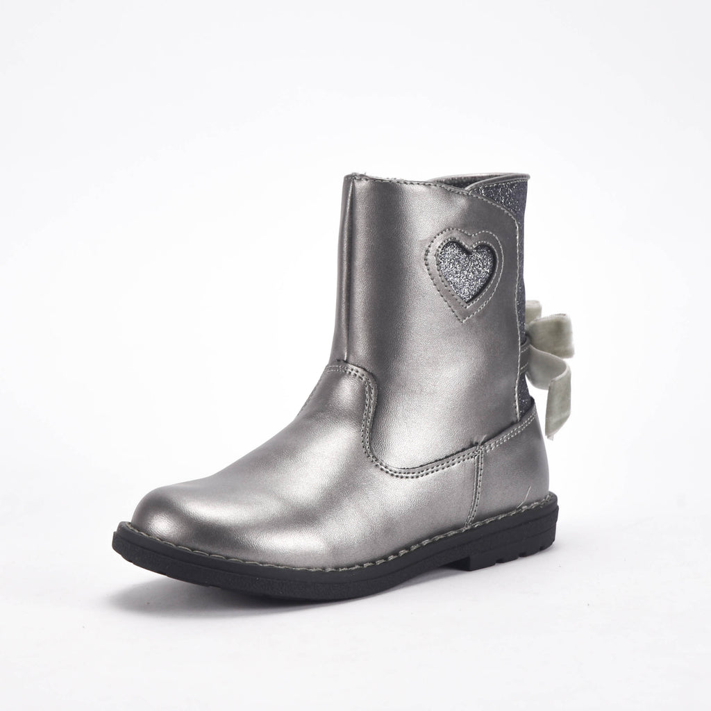 Chicco Bottines Argentées avec Cœur et Paillettes Fille