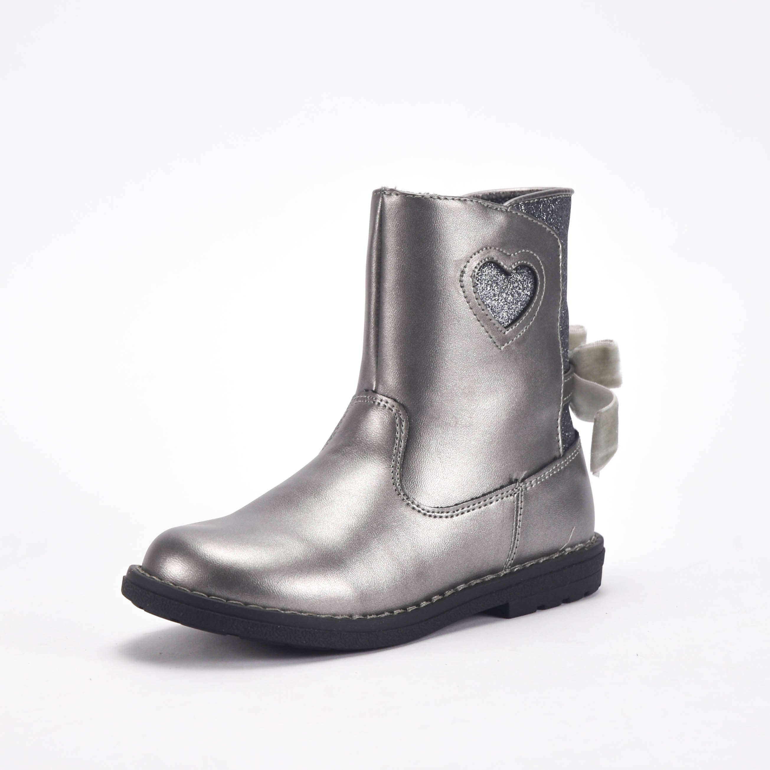 Chicco Bottines Argentées avec Cœur et Paillettes Fille