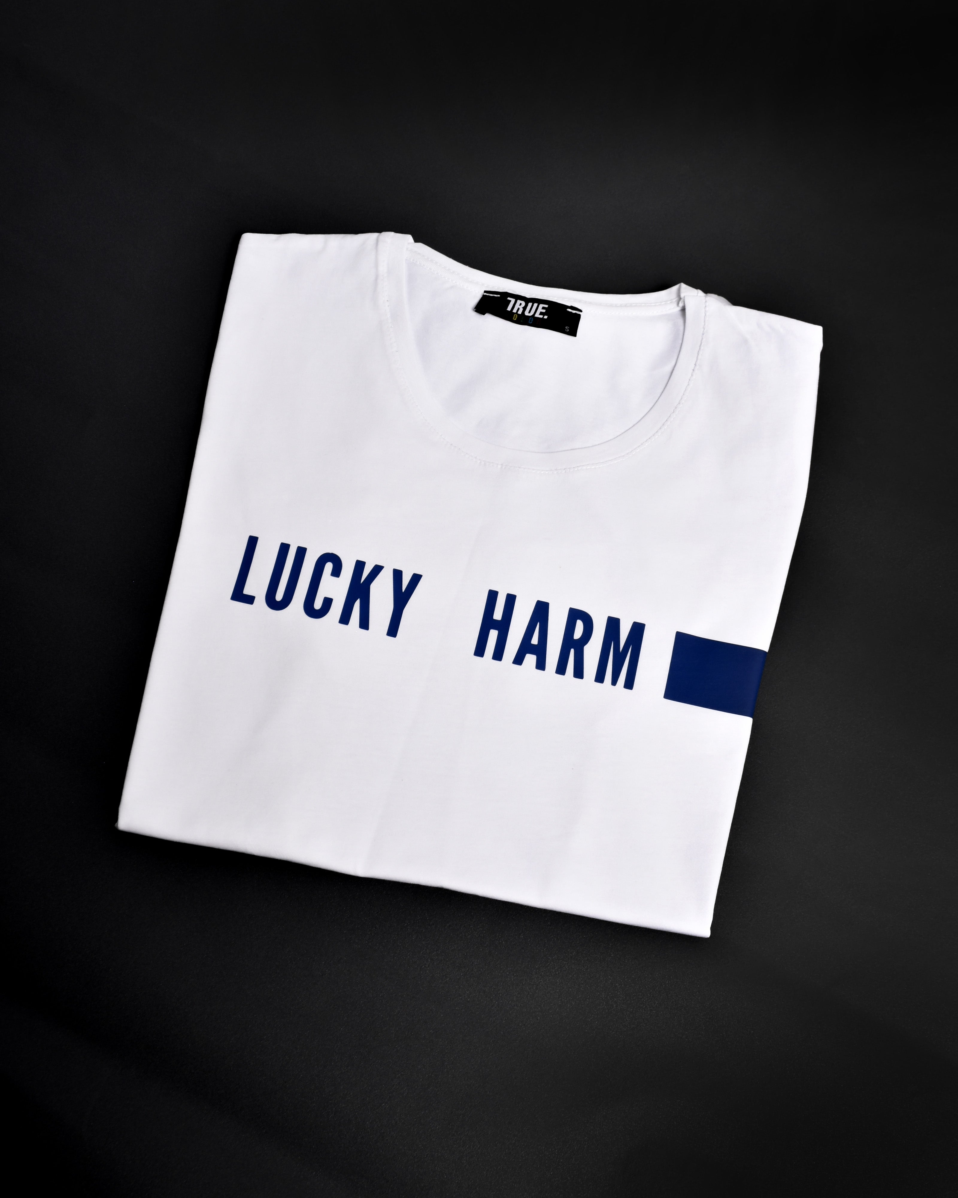 T-shirt BLANC ET BLEU *LUCKY HARM*