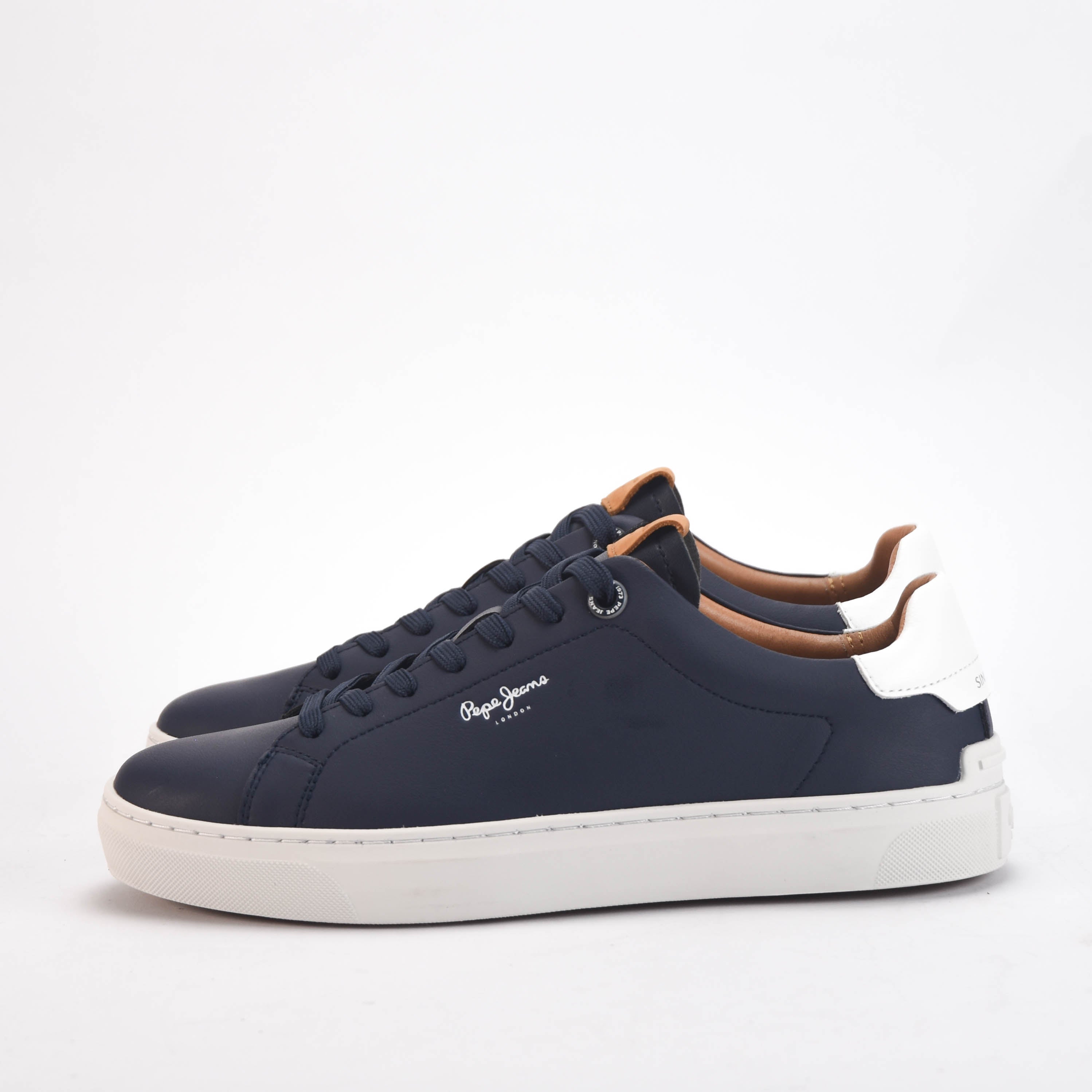 Pepe Jeans Sneakers Adams en Cuir Bleu Marine Homme