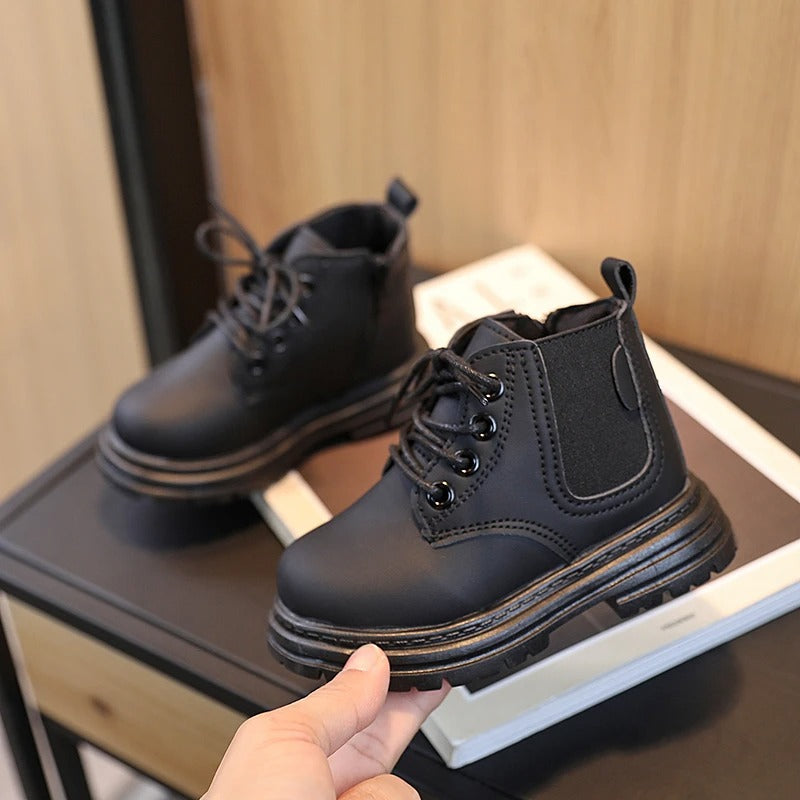 Bottes coordonnantes à lacets Noir Enfants﻿ 1