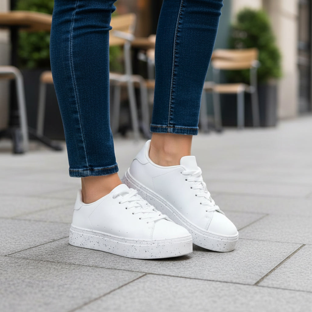 André Baskets Basses Plateforme Blanc Femme