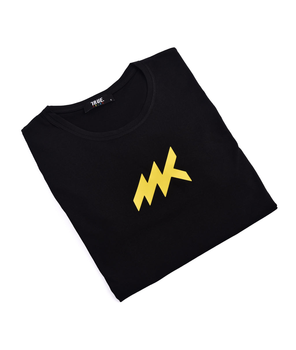 Kimland T-shirt Noir Logo Jaune Homme