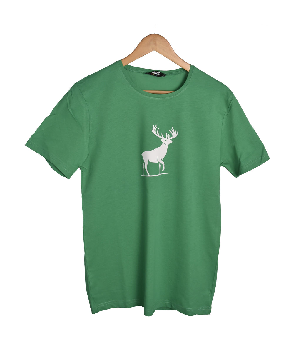 Kimland T-shirt Vert Motif Cerf Homme