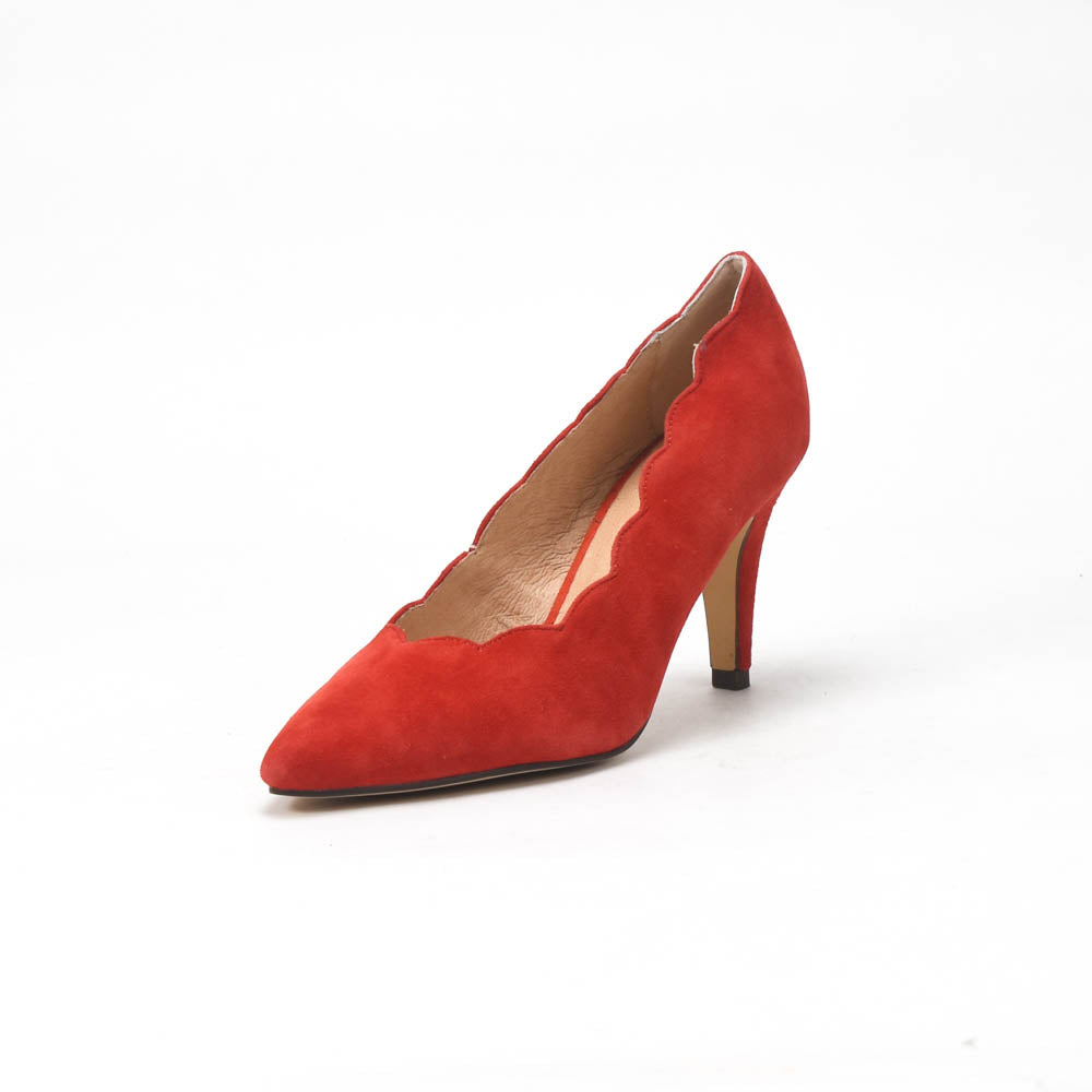 André Escarpins Daim Rouge Élégants Femme