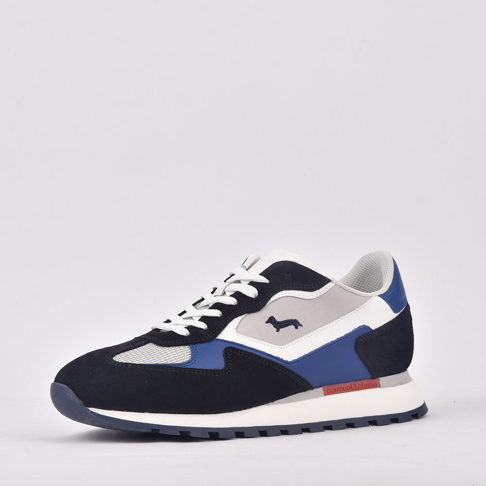 HARMONT AND BLAINE SCARPA UOMO CALF BLU GRIGIO﻿ 3