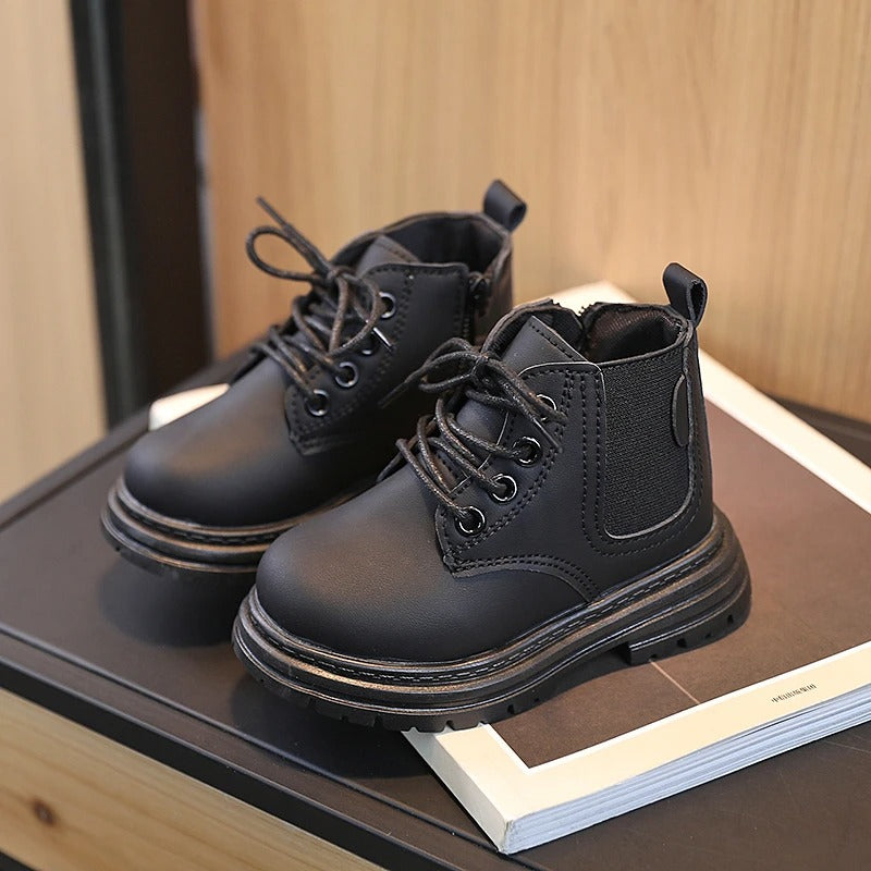 Bottes coordonnantes à lacets Noir Enfants﻿ 2