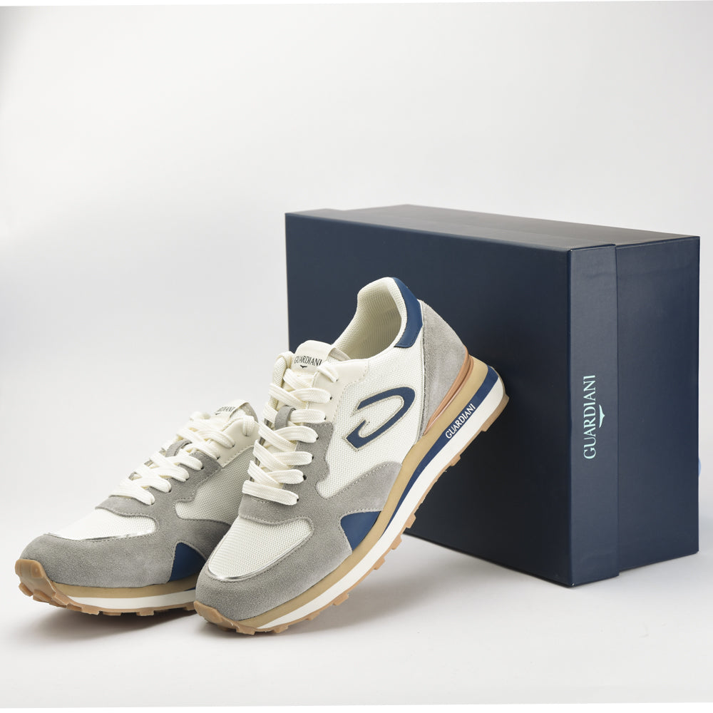 Guardiani Sneakers Running Chic en Daim et Mesh Homme