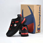 Champion Baskets Noir et Rouge Style Sportif Homme