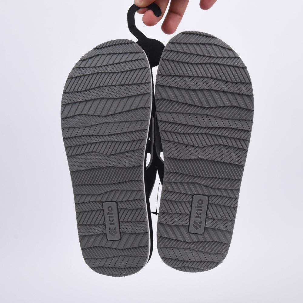 Kito Tongs Confortables Noir et Blanc Homme