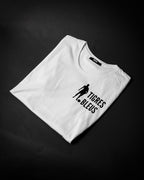 T-shirt BLANC MOTIF TIGRES BLEUS