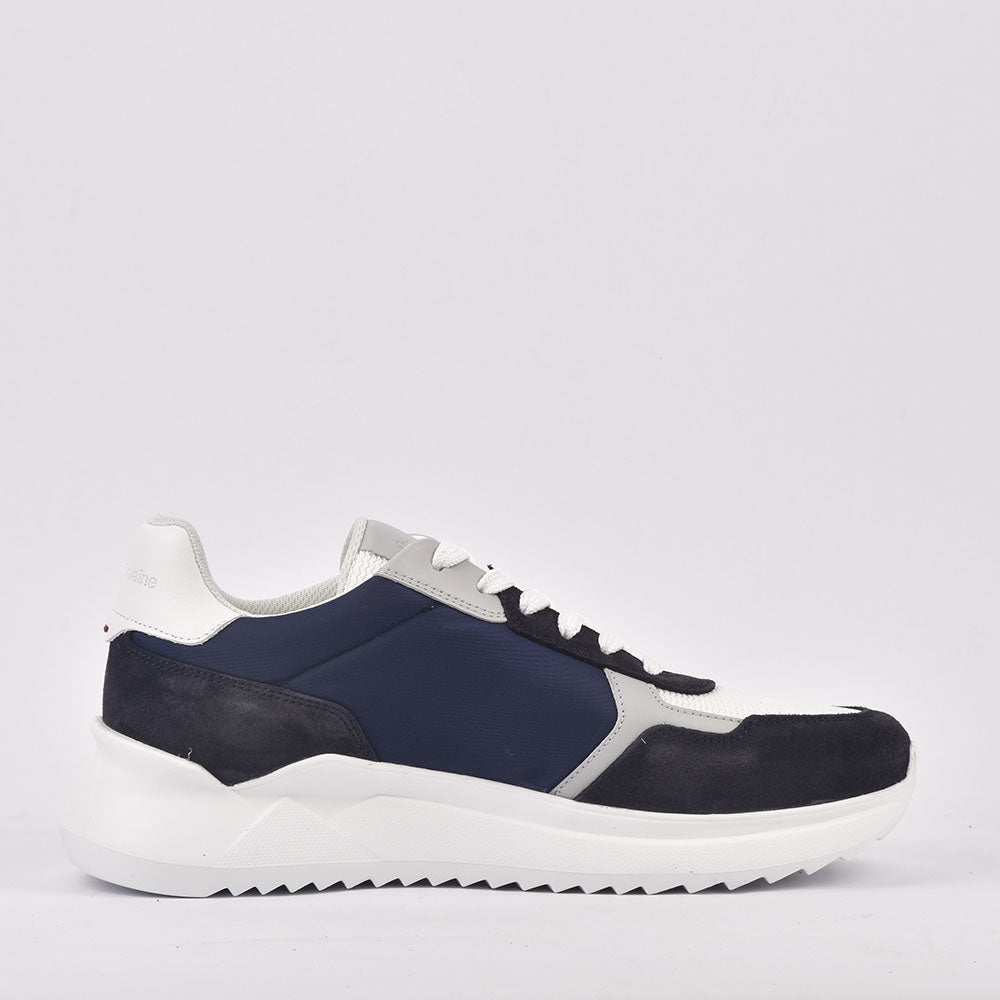 HARMONT AND BLAINE SCARPA UOMO CAMOSCIO  TEX FABRIC BLU  BIANCO  ﻿ 4