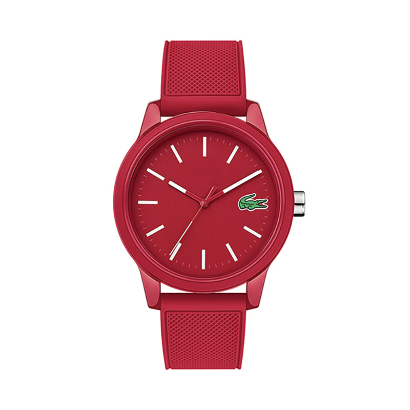 Montre Lacoste Rouge Bracelet Silicone Élégante Unisexe