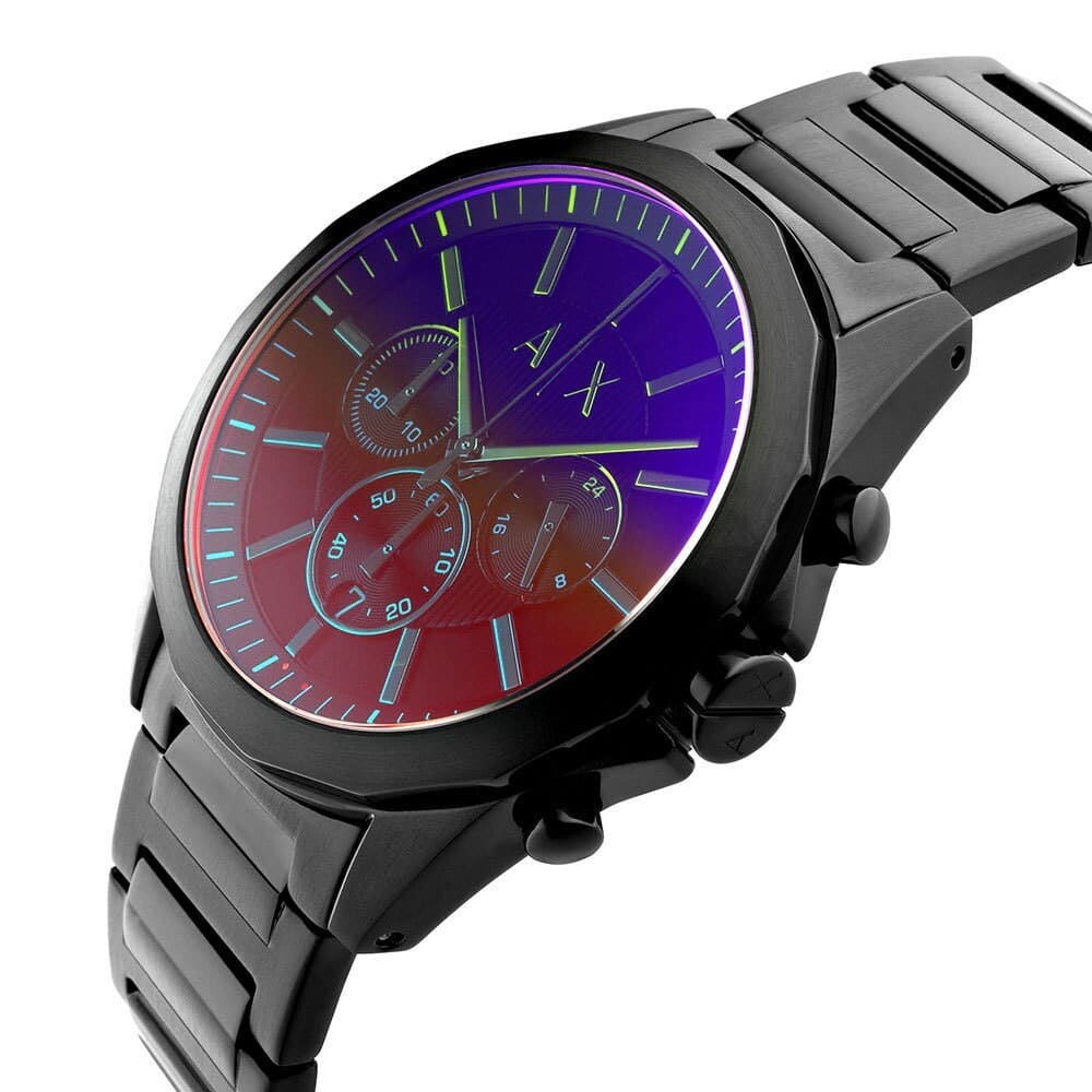 Armani Exchange Montre Chronographe Noir Élégante Homme