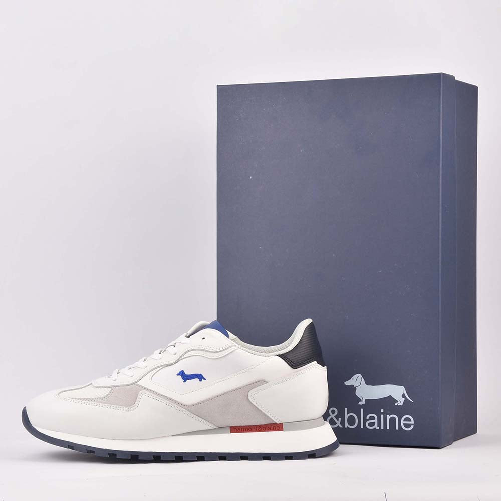 HARMONT AND BLAINE SCARPA UOMO CALF  FABRIC BIANCO﻿ 1