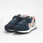 SUN68 Baskets Sneakers à Scratch Enfant Bleu Marine