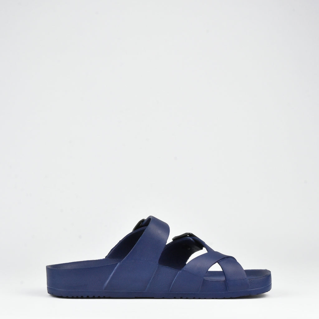 Kito Claquettes Boucles Confortables Bleu Marine Homme