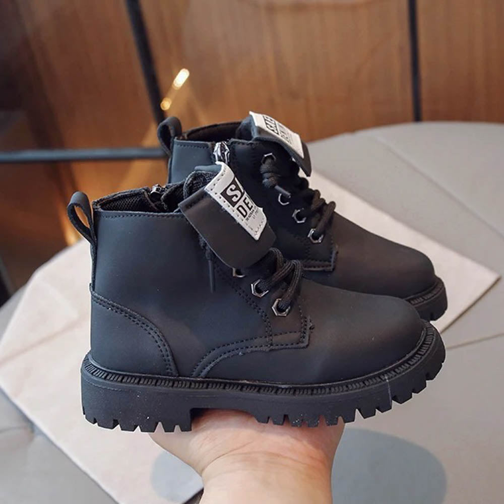 Botte imperméables à lacets Noir Enfants ﻿ 3
