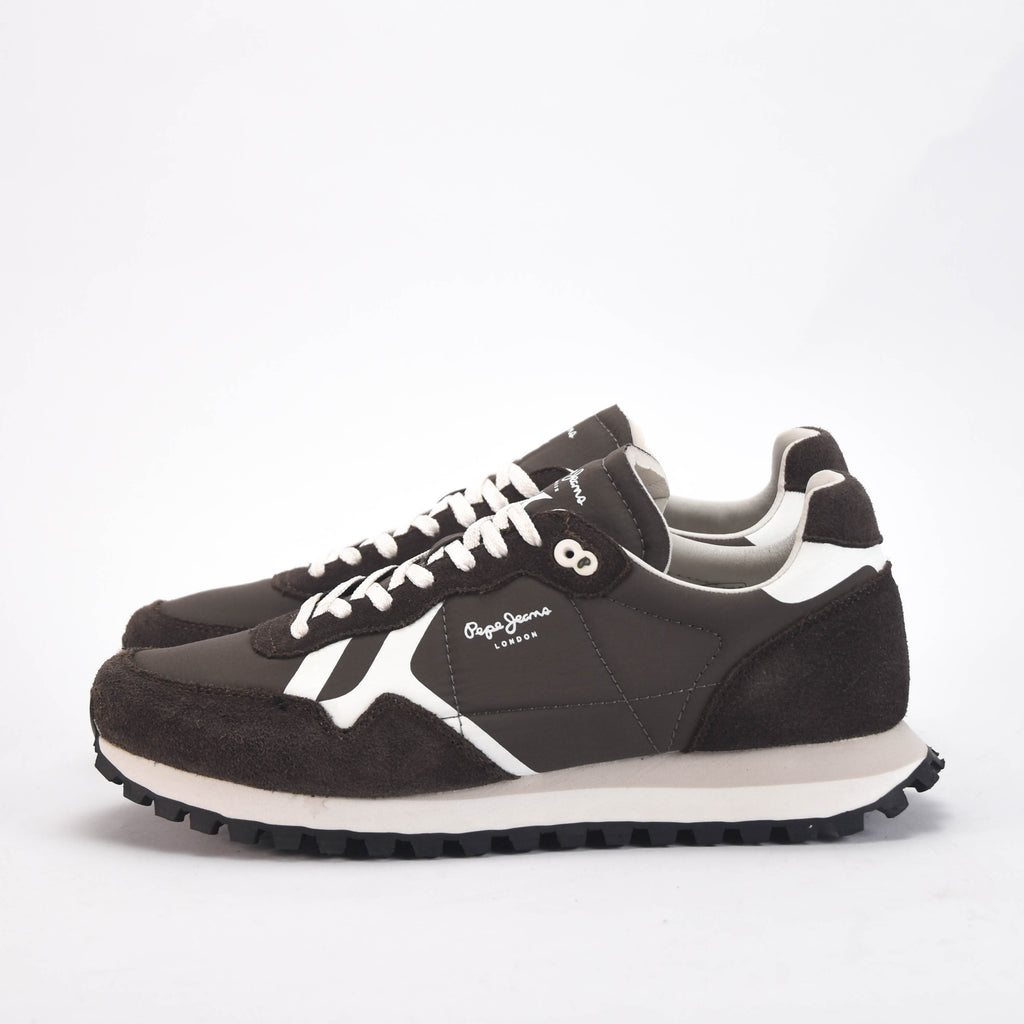 Pepe Jeans Baskets Retro en Daim Marron Homme