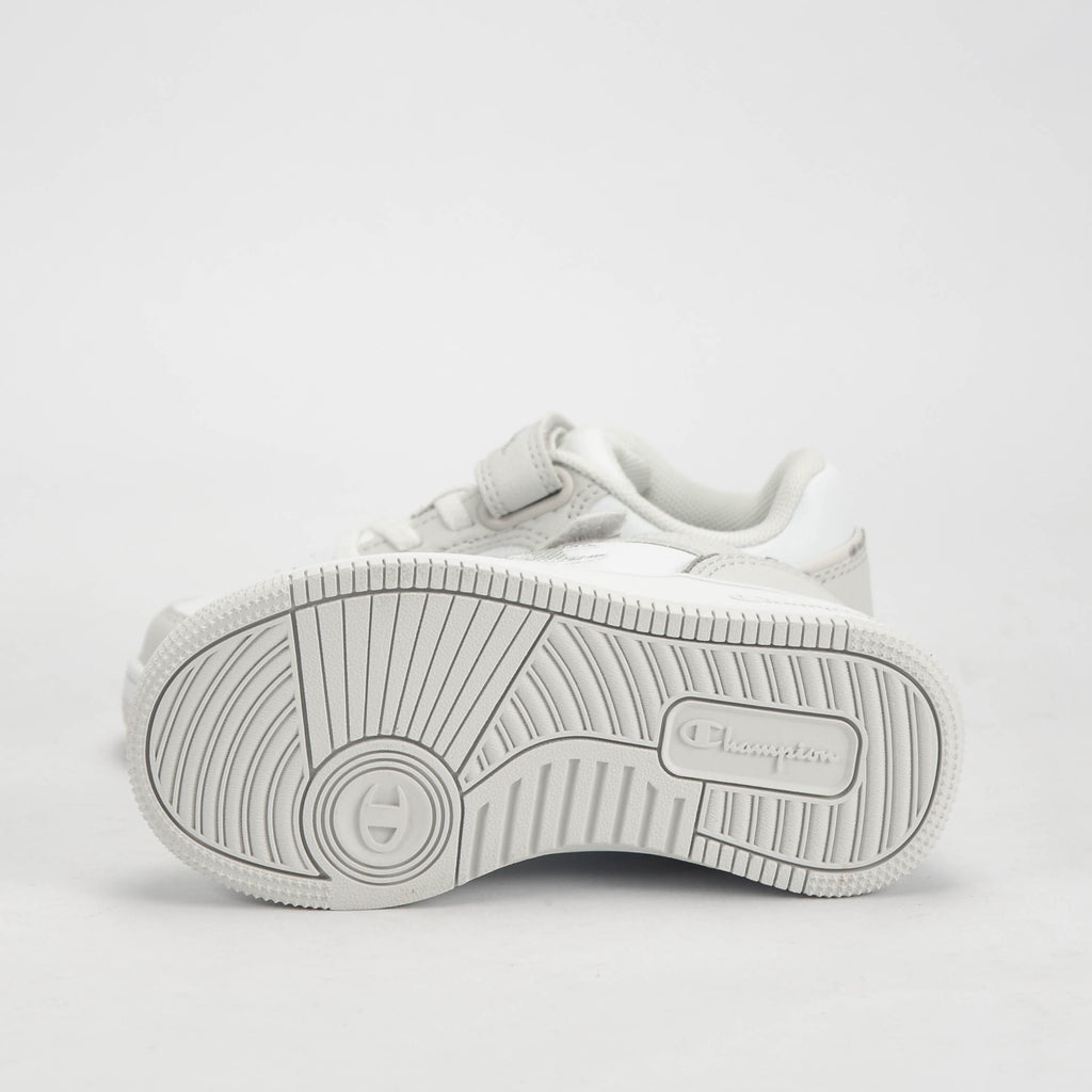 Champion Baskets Rebound Low Scratch Enfant Blanc et Gris
