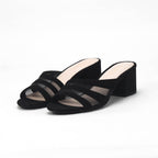 André Mules à Talons Élégantes Noir Femme