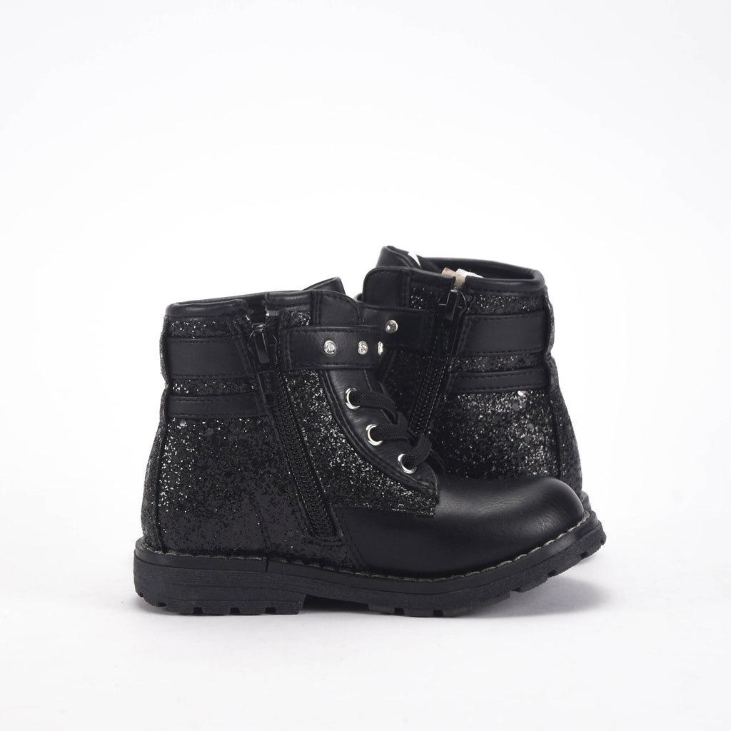 Chicco Bottines Noires à Paillettes et Clous Fille