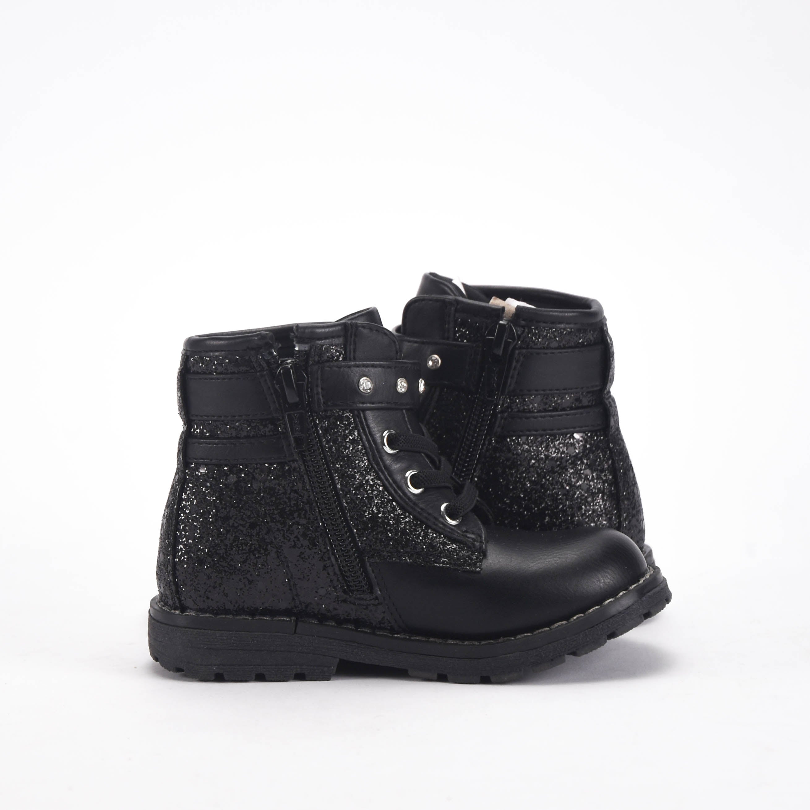 Chicco Bottines Noires à Paillettes et Clous Fille