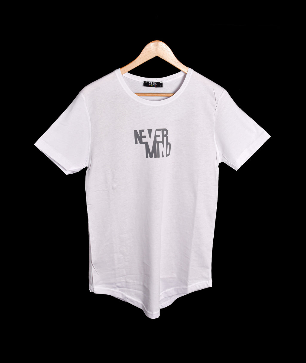 T-shirt Blanc Imprimé Never Mind Homme