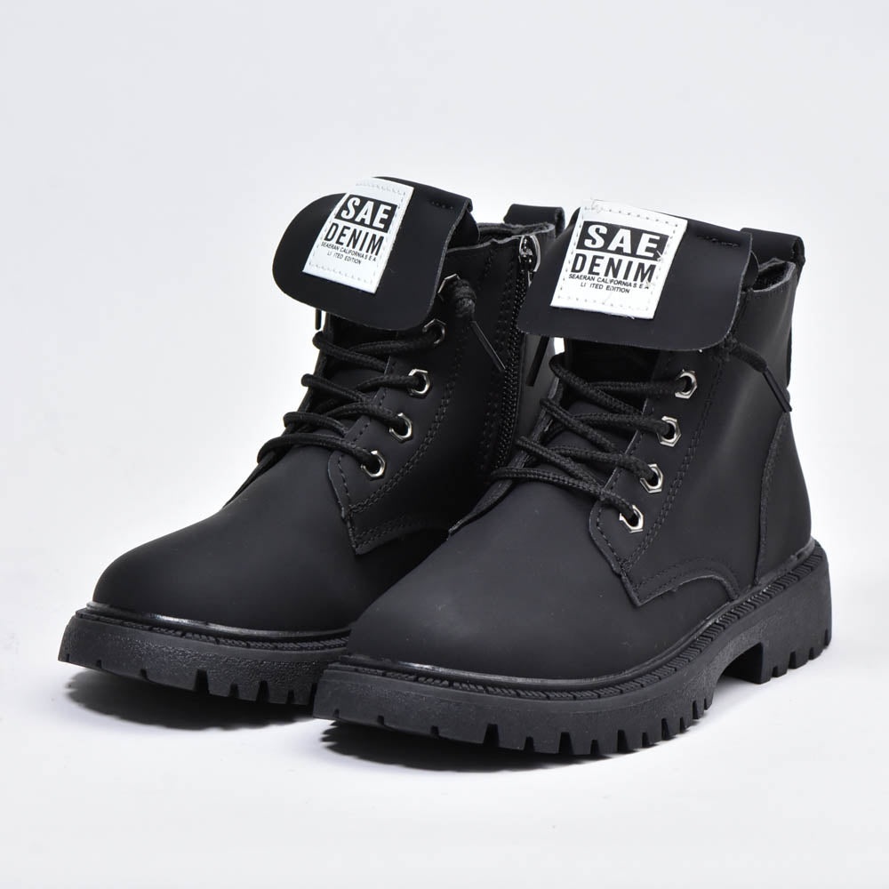 Botte imperméables à lacets Noir Enfants ﻿ 7