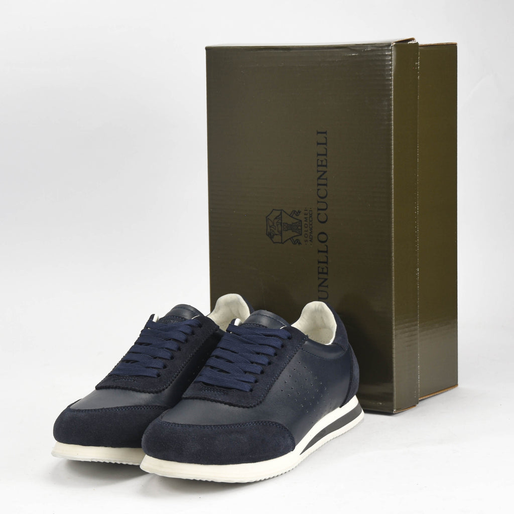Brunello Cucinelli Baskets Cuir et Daim Élégantes Homme
