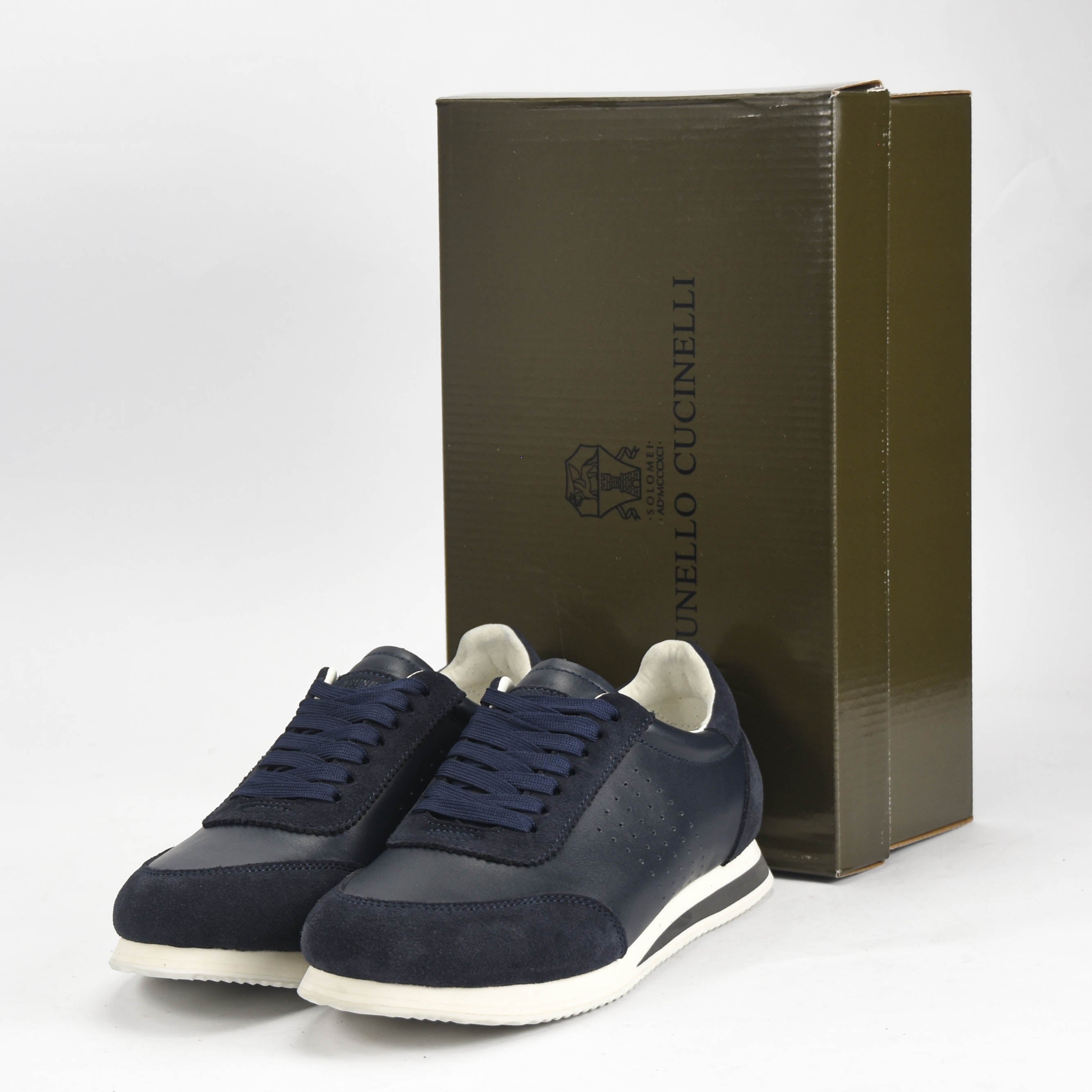 Brunello Cucinelli Baskets Cuir et Daim Élégantes Homme