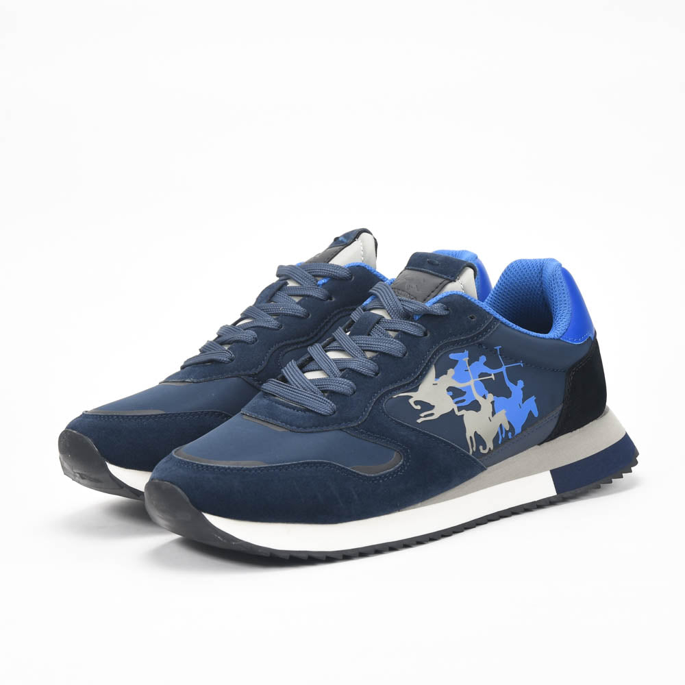 La Martina Baskets Basses Cuir et Daim Élégantes Homme