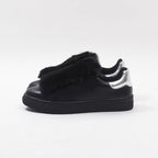 André Baskets Noires Fourrure Élégantes Femme