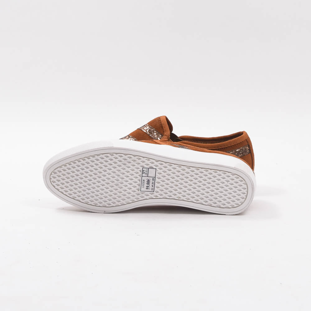 André Baskets Slip-on Daim Pailleté Femme