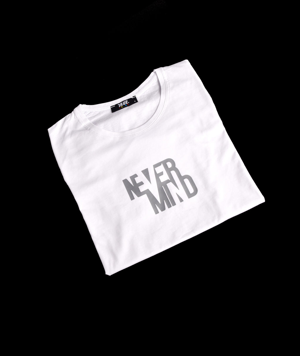 T-shirt Blanc Imprimé Never Mind Homme