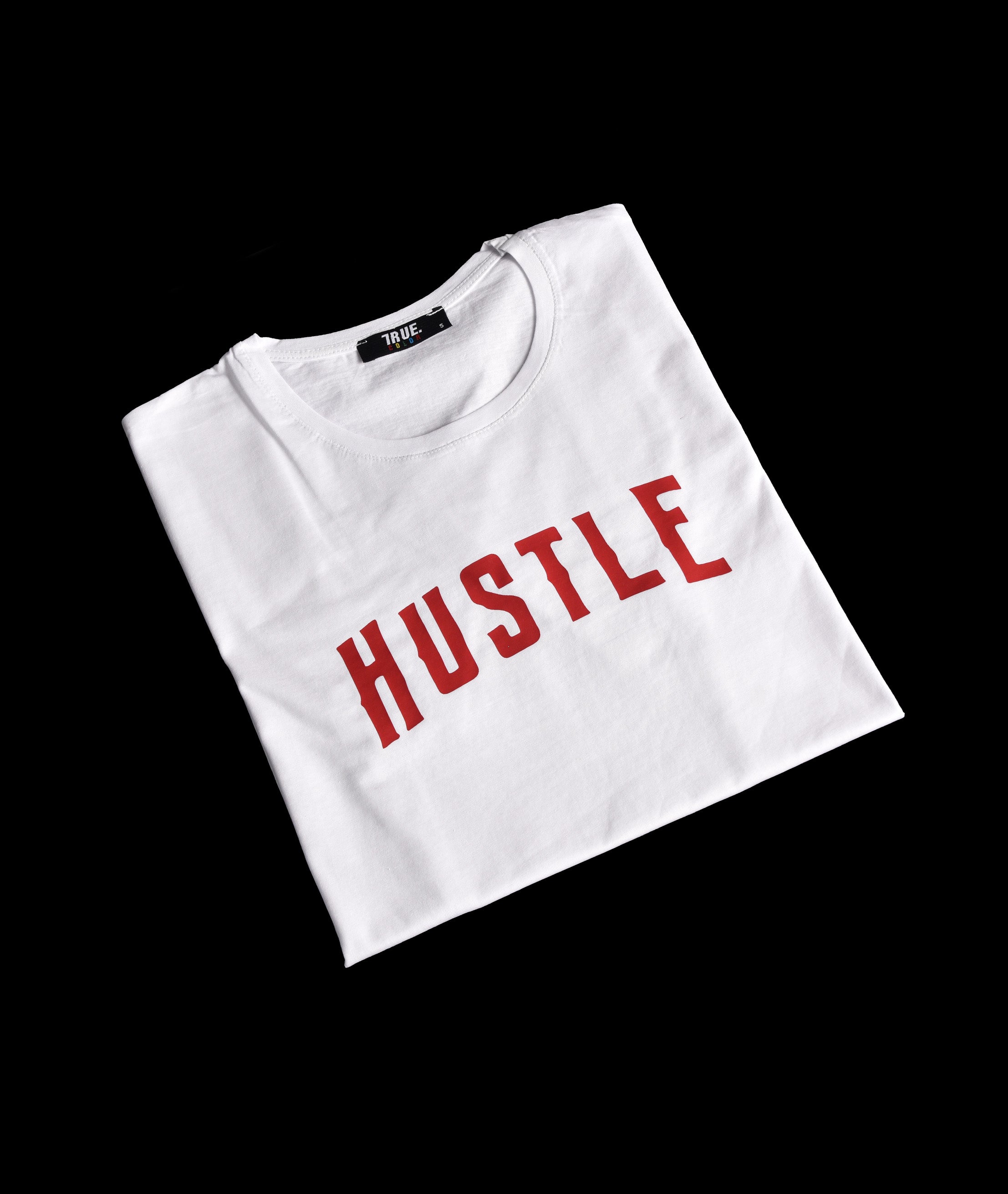 T-shirt BLANC ET ROUGE *HUSTLE *