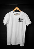 T-shirt BLANC MOTIF TIGRES BLEUS