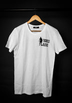T-shirt BLANC MOTIF TIGRES BLEUS