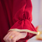 Kimland Robe Traditionnelle Rouge Élégante Fille