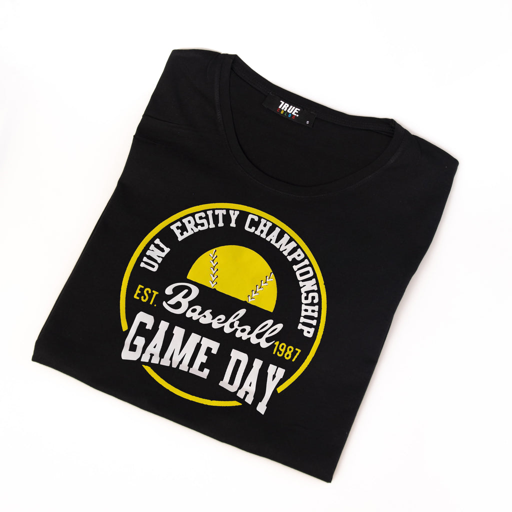T-shirt NOIR BASSEBALL