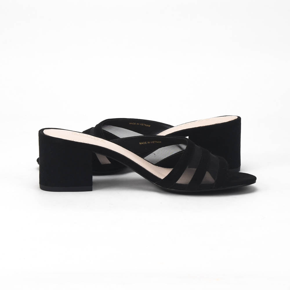 André Mules à Talons Élégantes Noir Femme