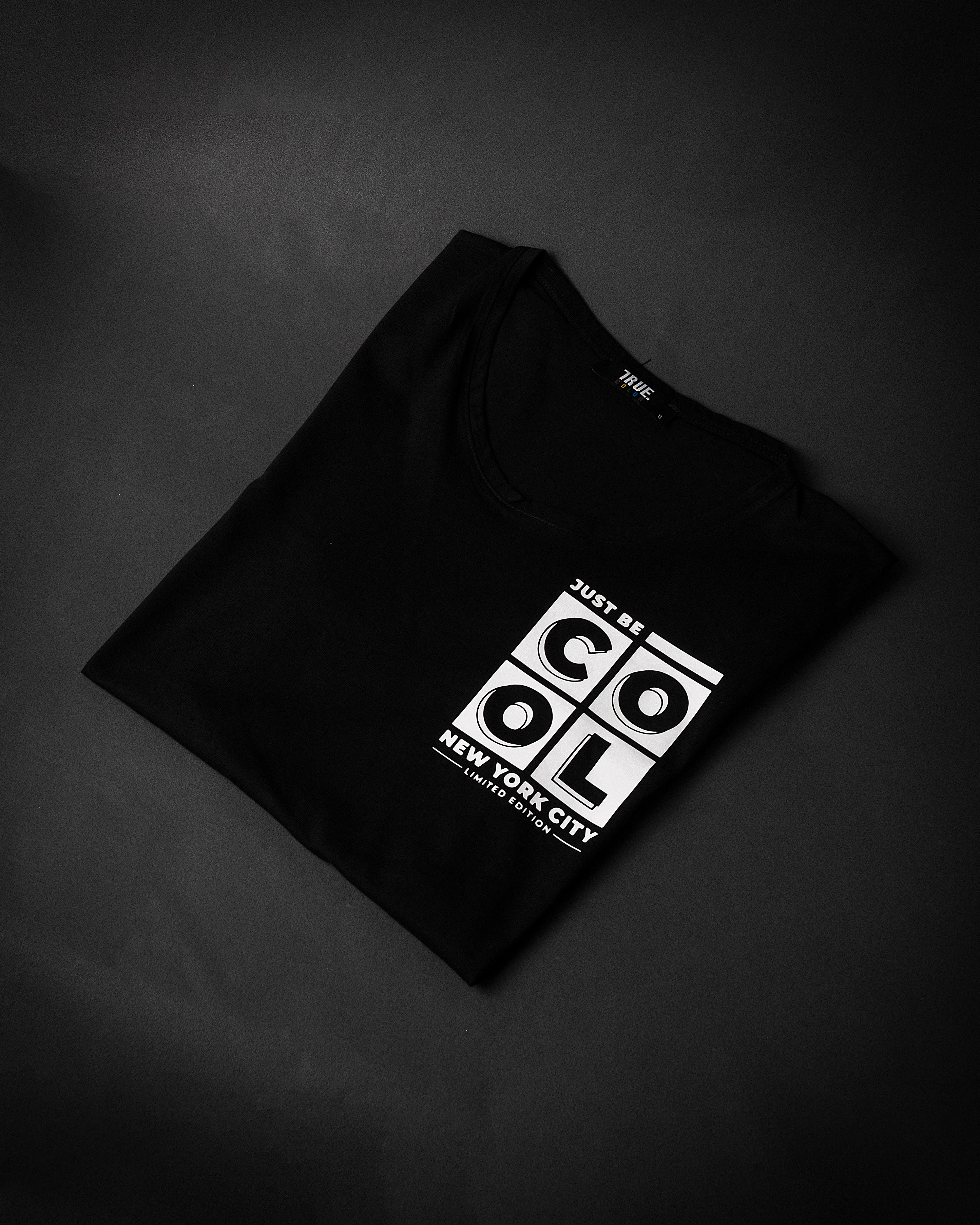 T-shirt NOIR MOTIF  * JUST BE COOL *