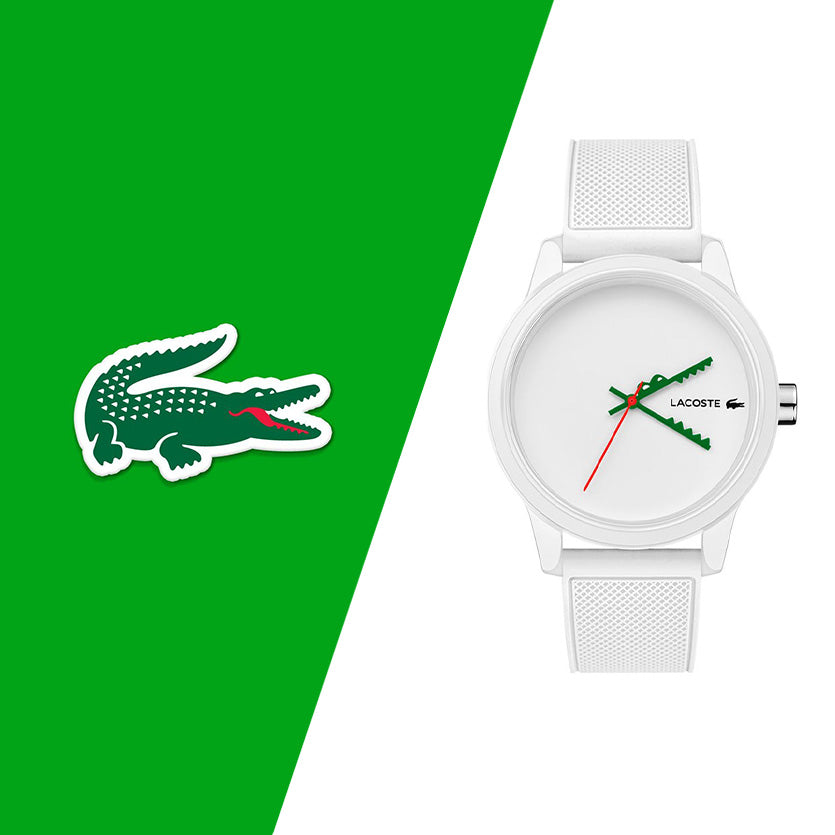 Lacoste Montre Analogique Bracelet Silicone Blanc Homme