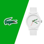 Lacoste Montre Analogique Bracelet Silicone Blanc Homme