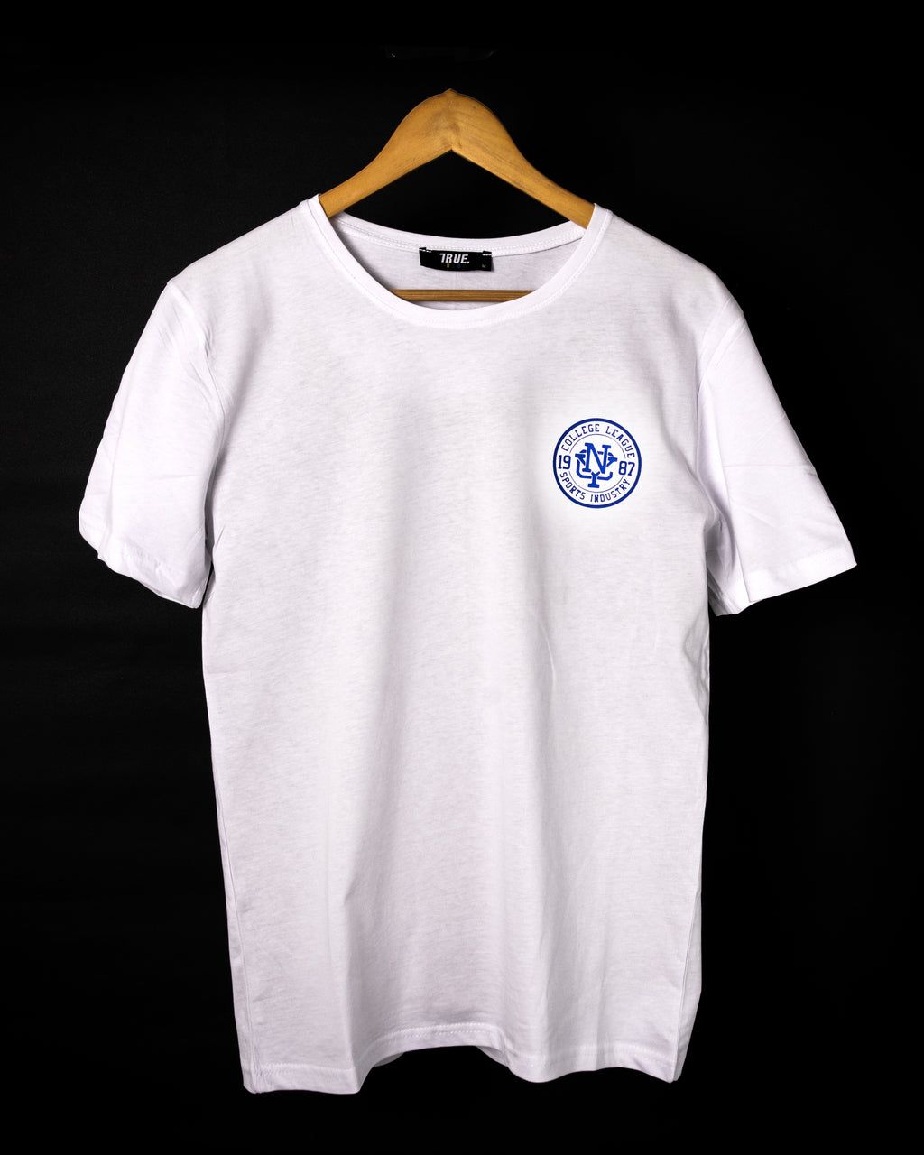 T-shirt BLANC *COLLEGE LEAGUE SPORTS INDUSTRY NYC 1987*