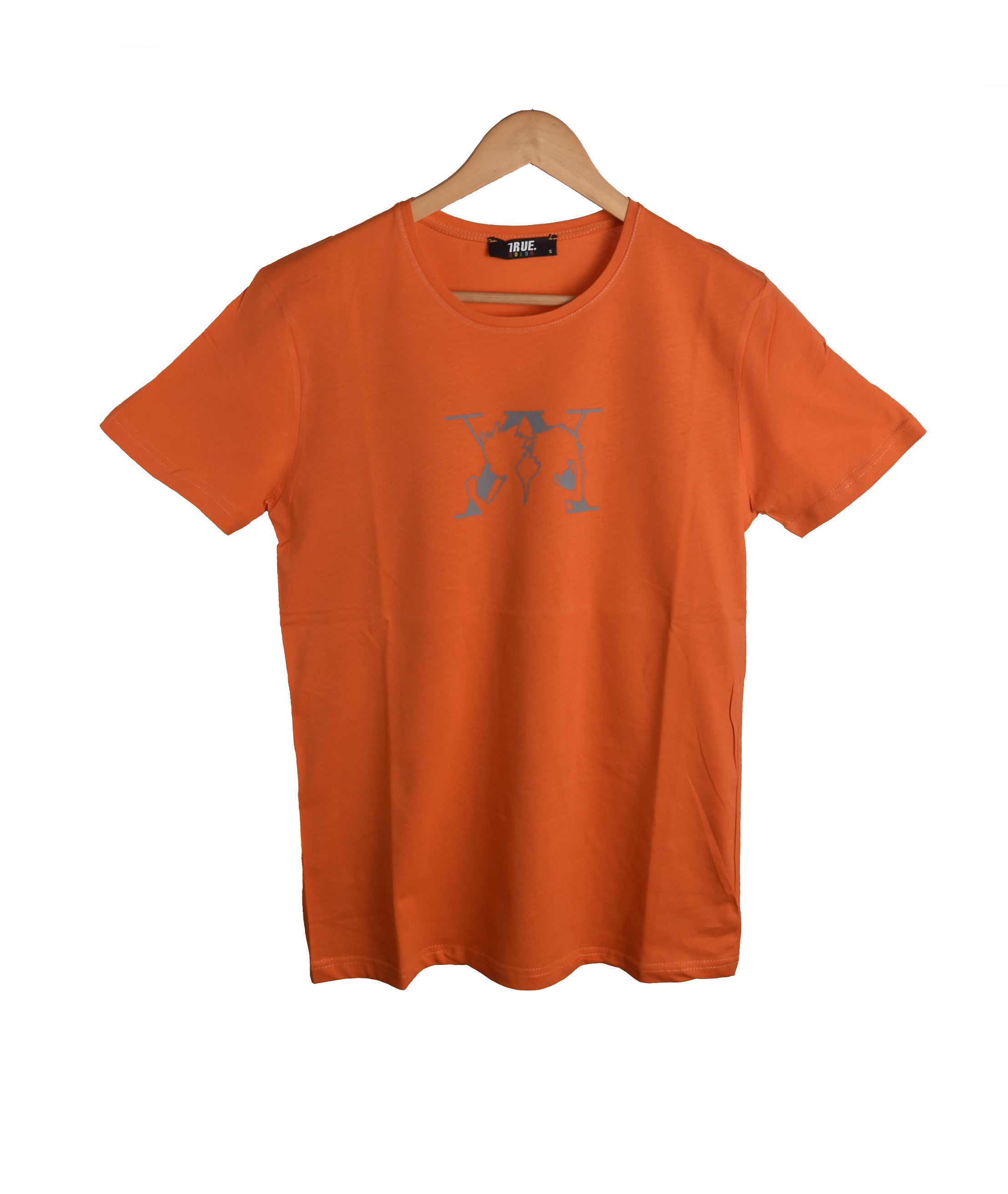 T-shirt ORANGE AVEC LOGO GRIS MANGA JAPONAIS