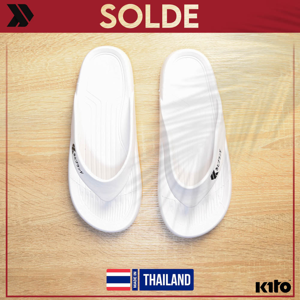 Kito Claquettes Tongs Confortables Blanc Homme