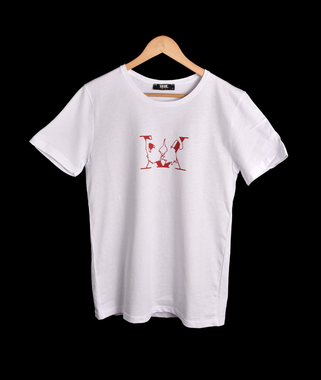 T-shirt BLANC AVEC LOGO ROUGE MANGA JAPONAIS