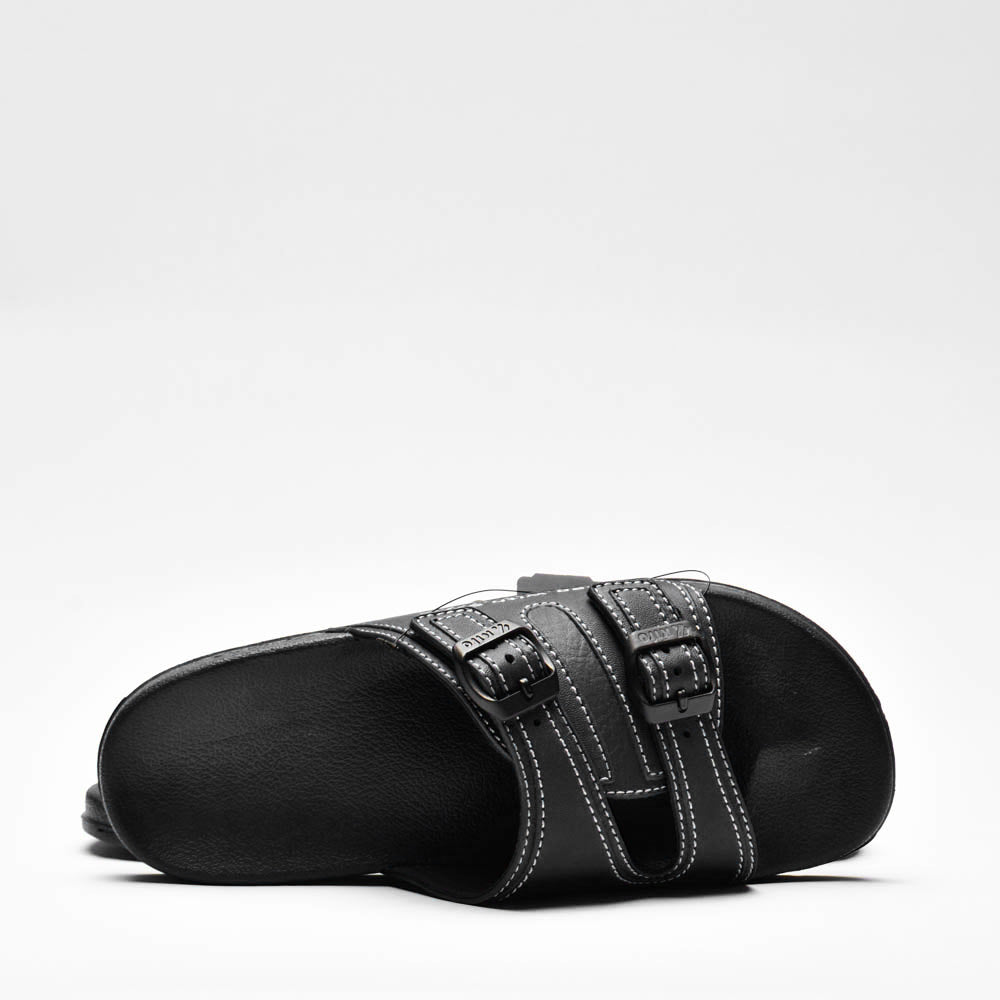 Kito Claquettes Confortables à Boucles Noir Homme